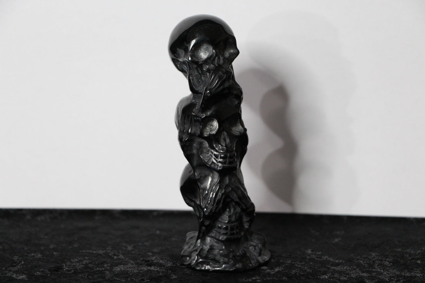 No Evil Black Obsidian Carving